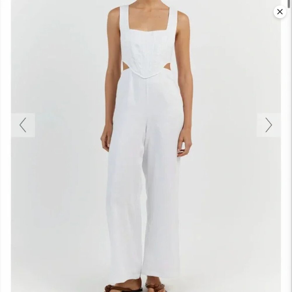 DISSH Joey white linen corset jumpsuit – NWT